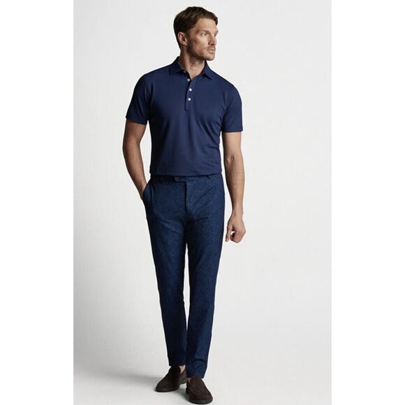 NWT Peter Millar Surge Peformance Trouser Navy Blue Patterned Mens W33 L32 $168 - Picture 3 of 6